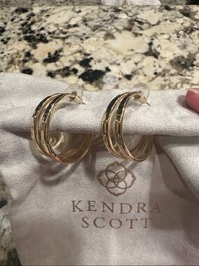 Kendra Scott Gold Double-Band Hoop Earrings